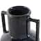 11" Dark Blue Ceramic Ombre Textured Vase with Rectangular Handles